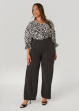 Pintucked Straight Leg Pants