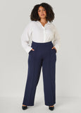 Pintucked Straight Leg Pants