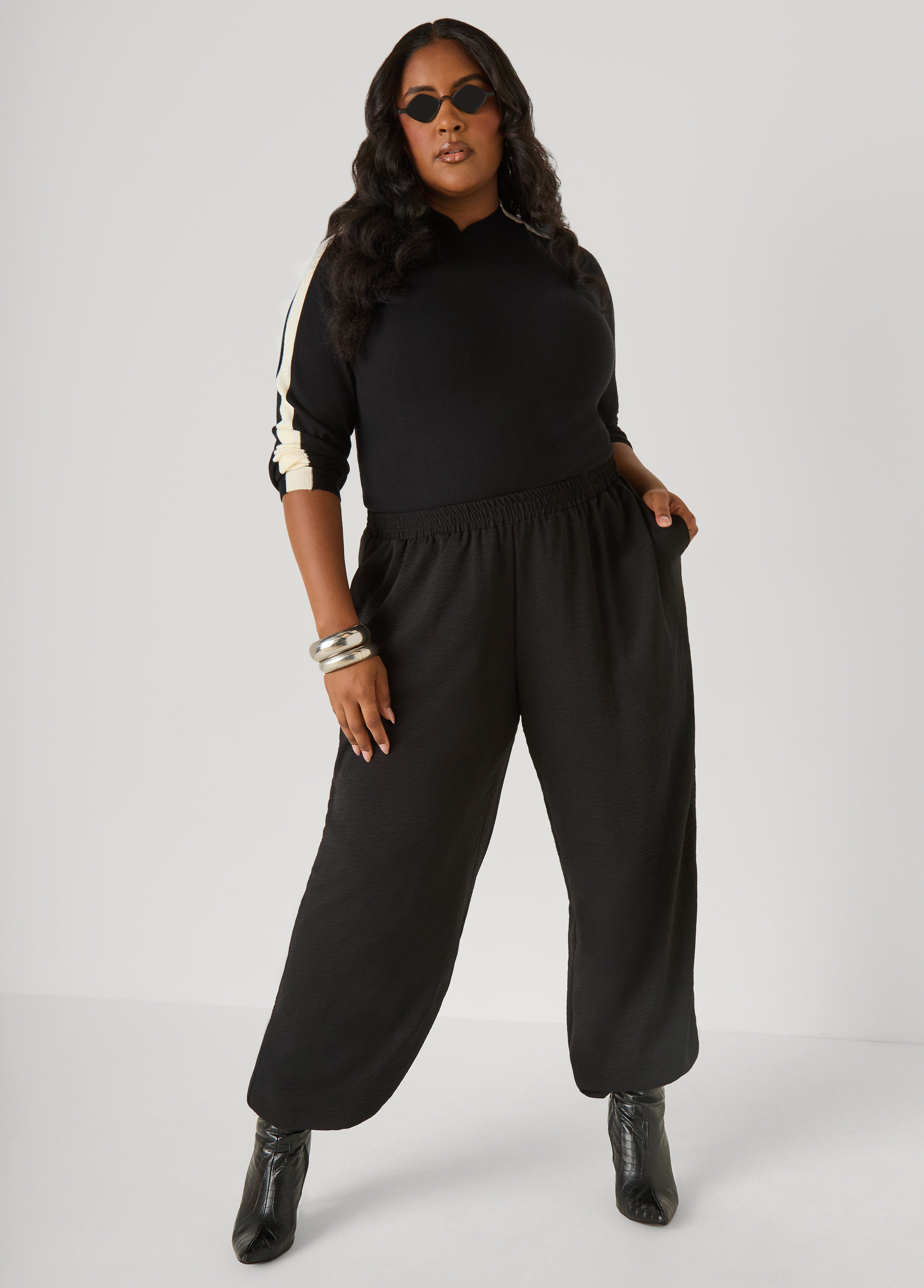 Textured Balloon Pants