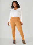 Pintucked Faux Suede Leggings