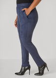 Pintucked Faux Suede Leggings