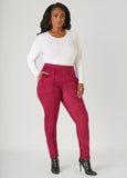 Pintucked Faux Suede Leggings