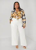Ring Embellished Straight Leg Pants