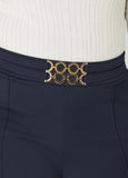 Ring Embellished Straight Leg Pants