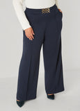 Ring Embellished Straight Leg Pants