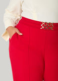 Ring Embellished Straight Leg Pants