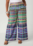 Plaid Wide Leg Pants
