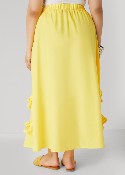 Ruffle Trimmed Maxi Skirt