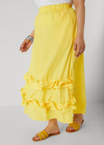 Plus Size Ruffle Trimmed Maxi Skirt
