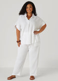 Textured Cotton Gauze Pants