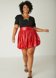Mini Faux Leather Bubble Skirt
