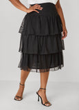 Tiered Ruffle Mesh Skirt
