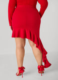 Ruffled Asymmetric Skirt
