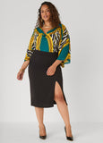 Front Split Pencil Skirt