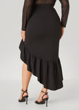 Asymmetric Ruffled Skirt