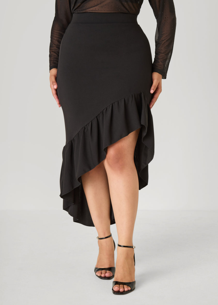 Asymmetric Ruffled Skirt