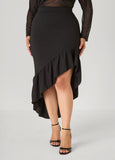 Asymmetric Ruffled Skirt