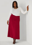 Pleated Wrap Waist Maxi Skirt