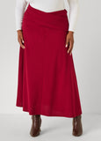 Pleated Wrap Waist Maxi Skirt
