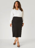 Button Detailed Midi Pencil Skirt
