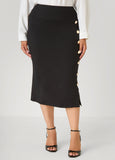 Button Detailed Midi Pencil Skirt