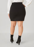 Button Front Ponte Mini Skirt