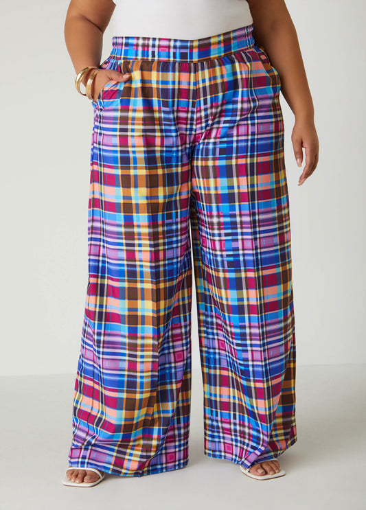 Plus Size Plaid Trousers Plus Size Spring Work Wear Plus Size Plaid Pants
