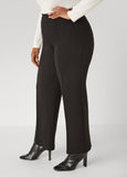 Pintucked Ponte Straight Leg Pants