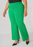 Pintucked Ponte Straight Leg Pants