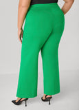 Pintucked Ponte Straight Leg Pants