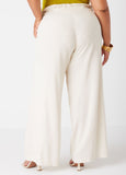 Gathered Linen Blend Pants