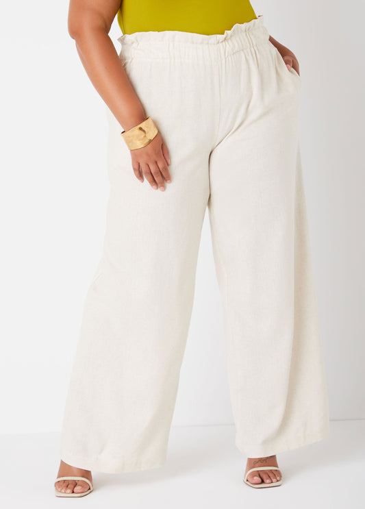 Plus Size Linen Wide Leg Pants Summer Pants Plus Size Pants