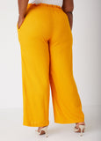 Gathered Linen Blend Pants