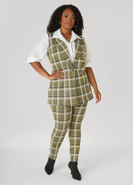 Plaid Pull On Leggings