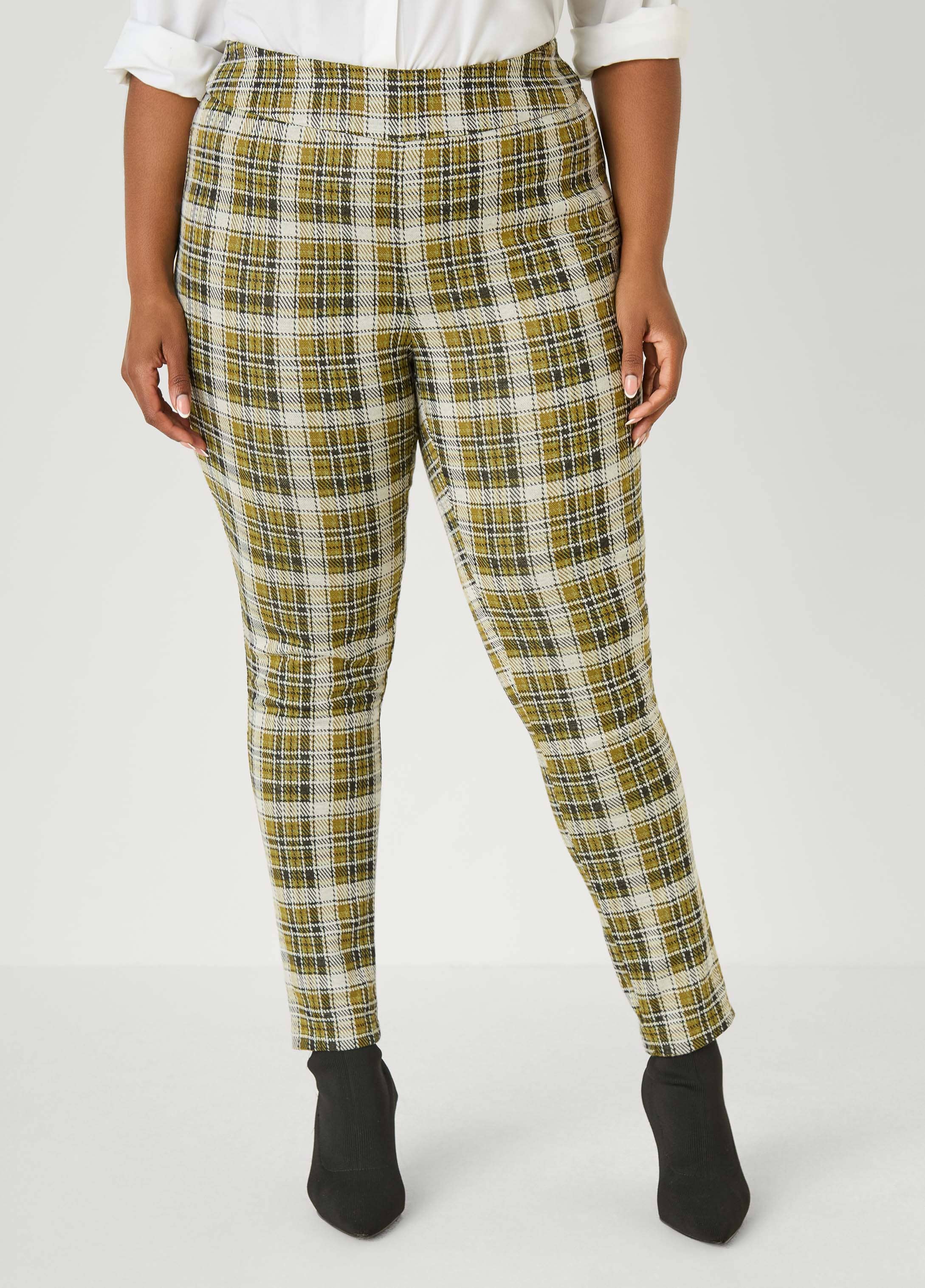 Plaid Pull On Leggings