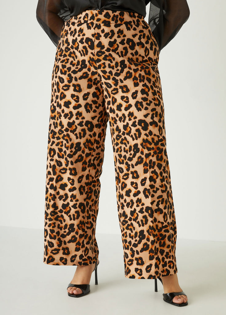 パンツ Aspesi Straight Cotton Trousers Animal Print Cotton trousers with leopard print – ASPESI