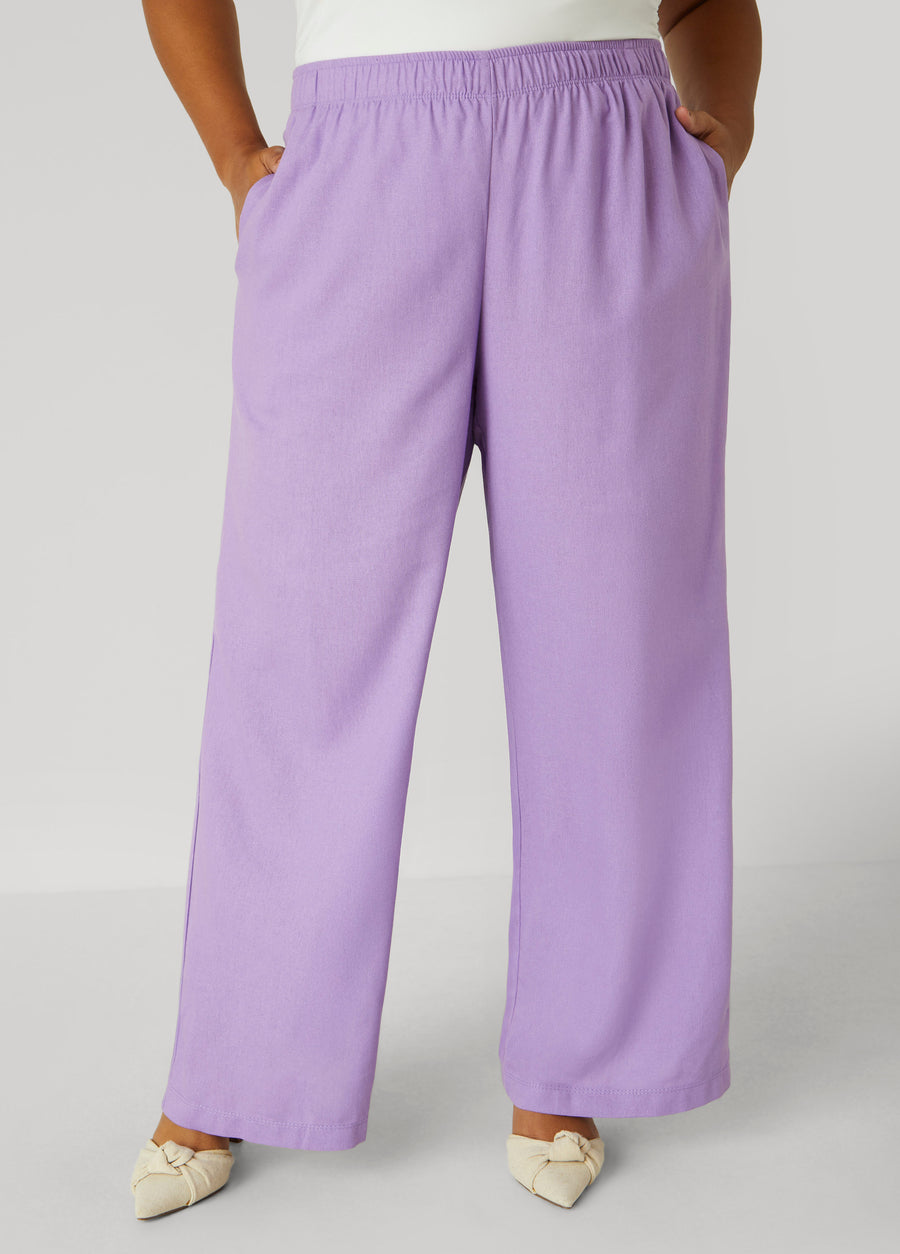 Plus Size High Waist Wide Leg Pants