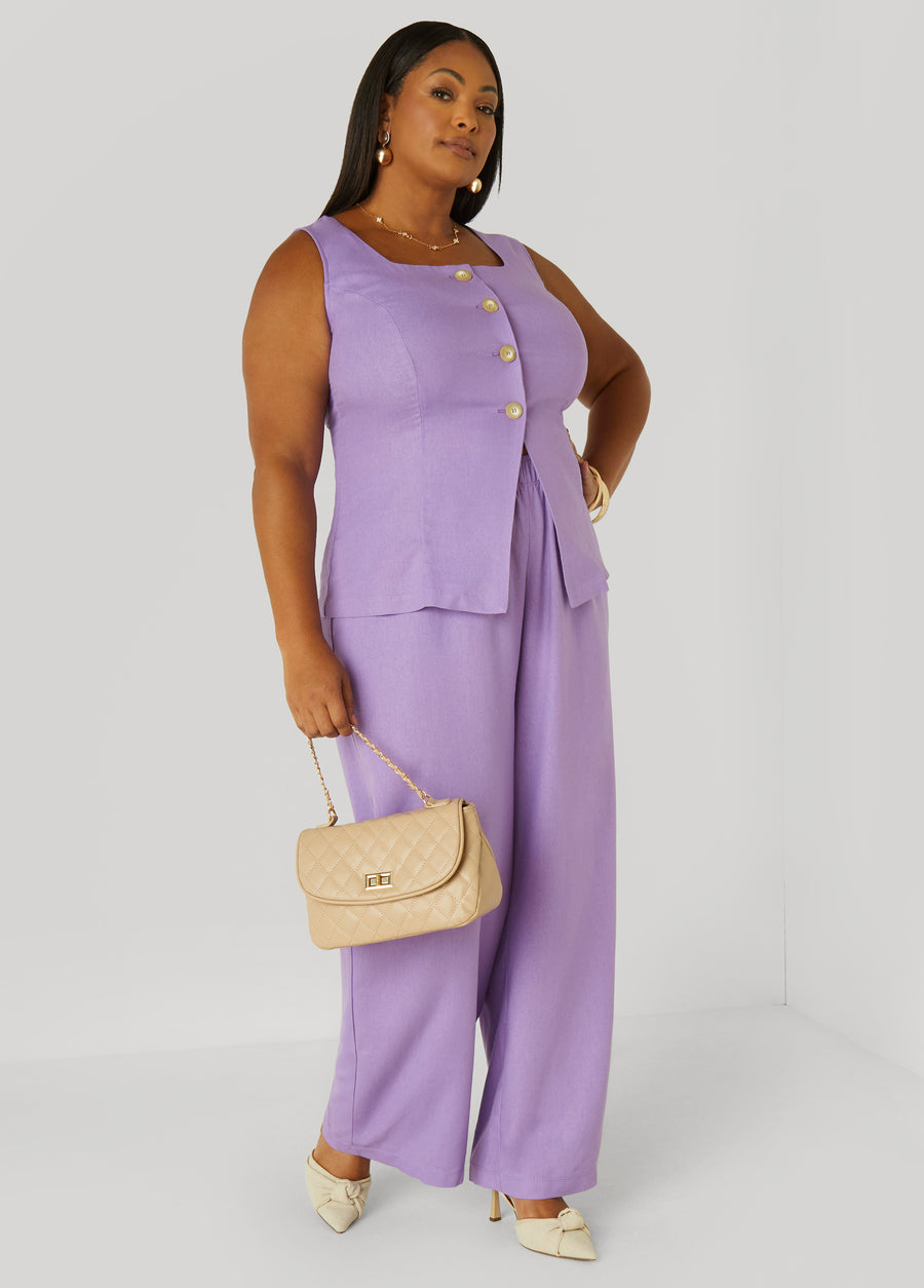 Plus Size High Waist Wide Leg Pants