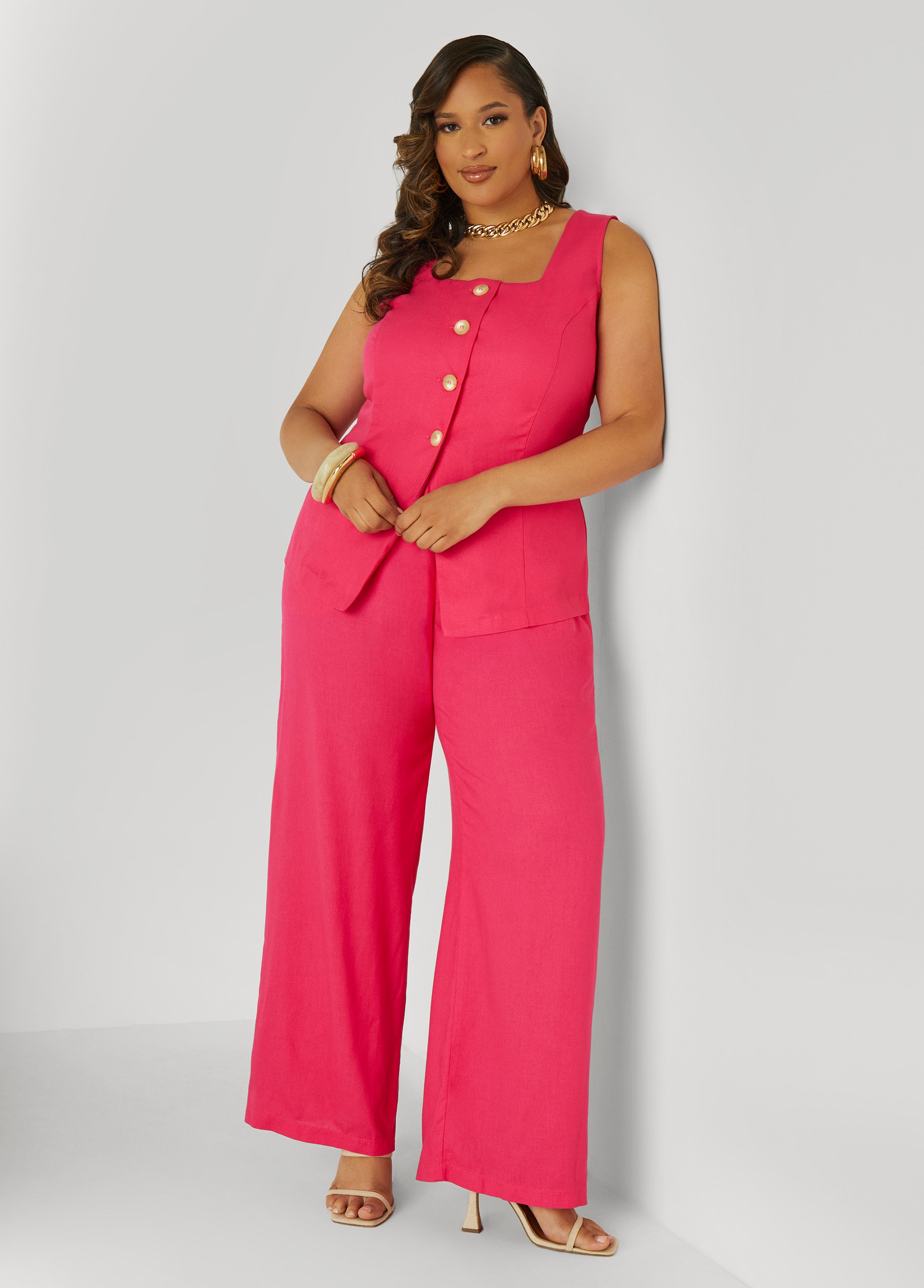 High Waist Wide Leg Pants – Ashley Stewart