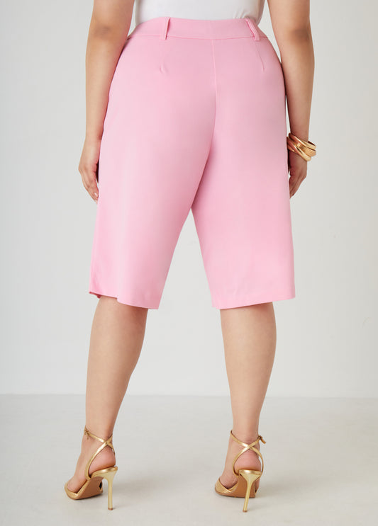 Pleated Crepe Shorts