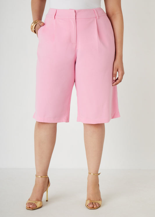 Pleated Crepe Shorts