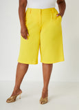 Plus Size Pleated Crepe Shorts