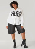 Pleated Faux Leather Shorts