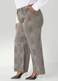 Pleated Plaid Wide Leg Pants