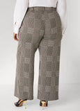 Pleated Plaid Wide Leg Pants