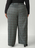 Plaid Pleated Wide Leg Pants