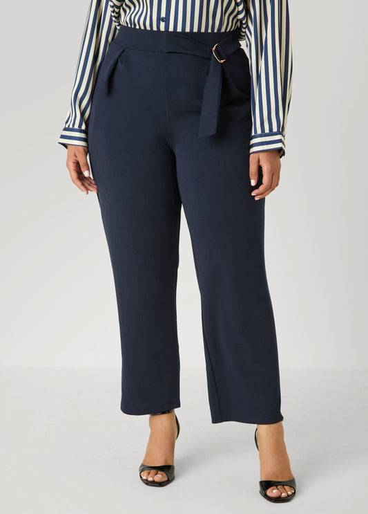 Belted Straight Leg Pants