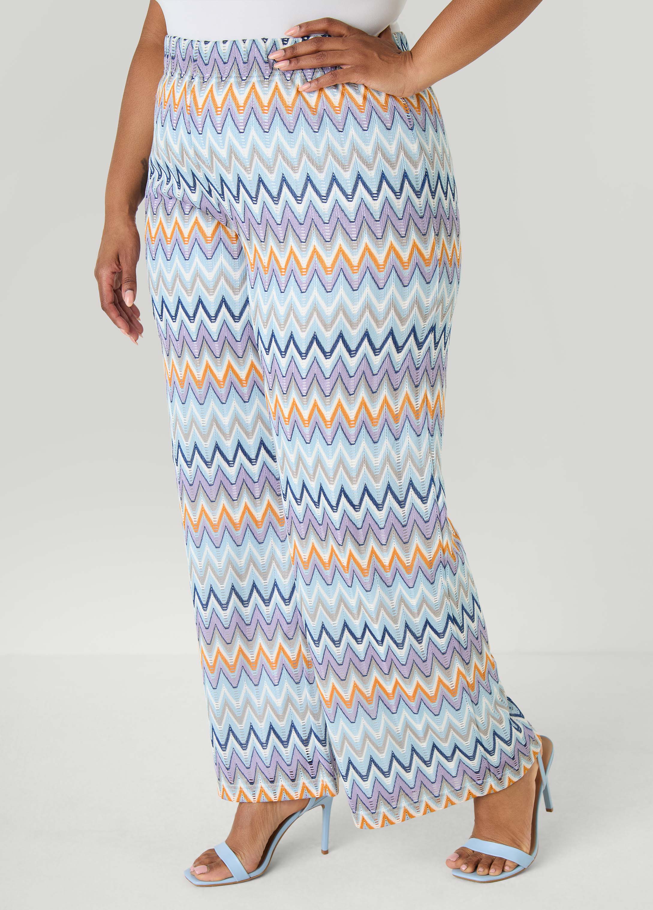Chevron Knit Wide Leg Pants – Ashley Stewart