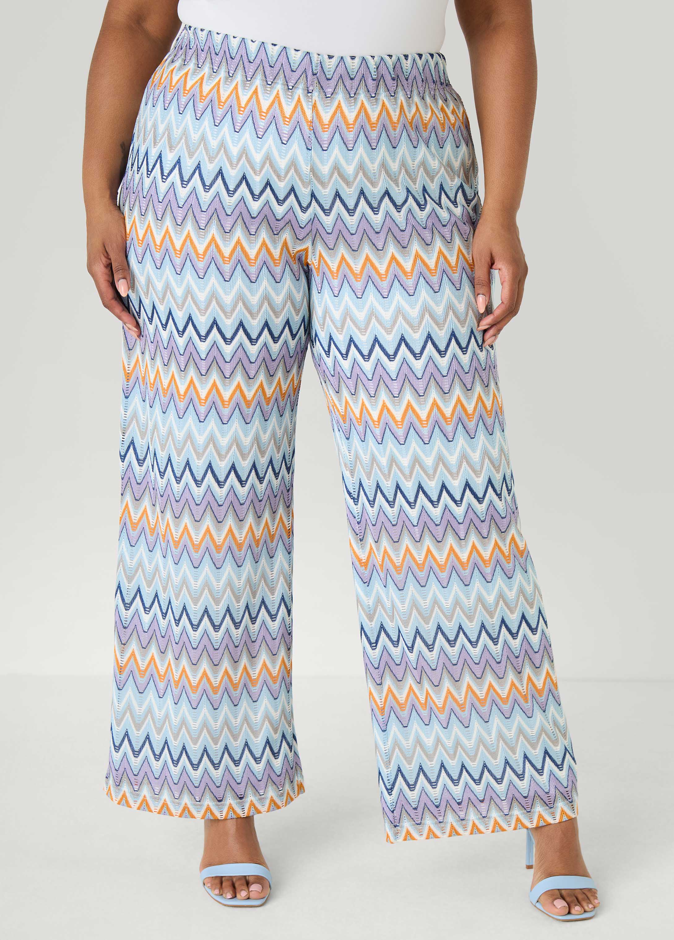 Chevron Knit Wide Leg Pants – Ashley Stewart