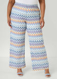 Chevron Knit Wide Leg Pants
